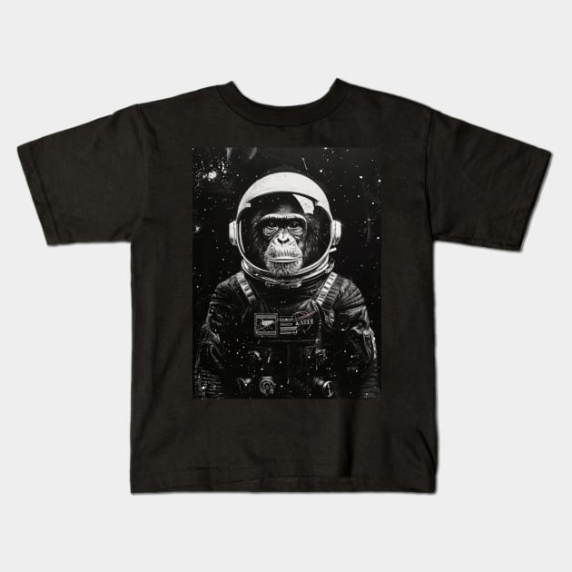 Astro Chimp Kids T-Shirt by BarrySullivan